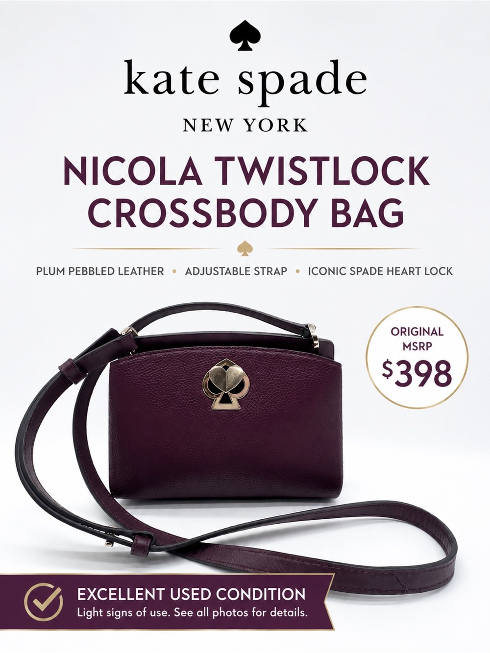 kate spade Plum Nicola Twistlock Crossbody Bag